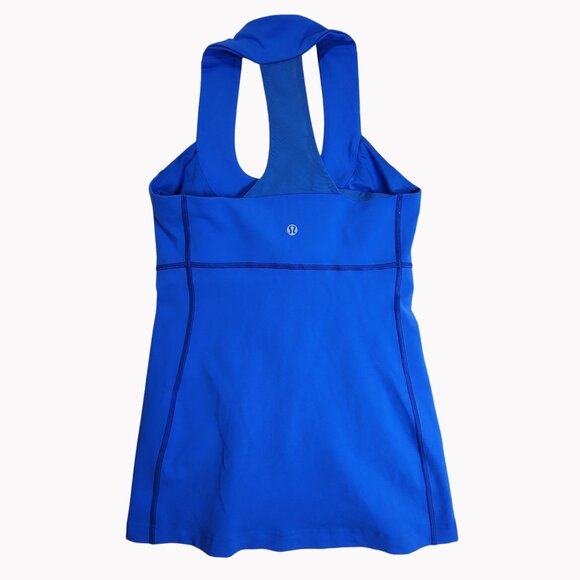 Lululemon Womens Small Blue Racerback Athletic Tank Top Built In Shelf Bra - Picture 2 of 6